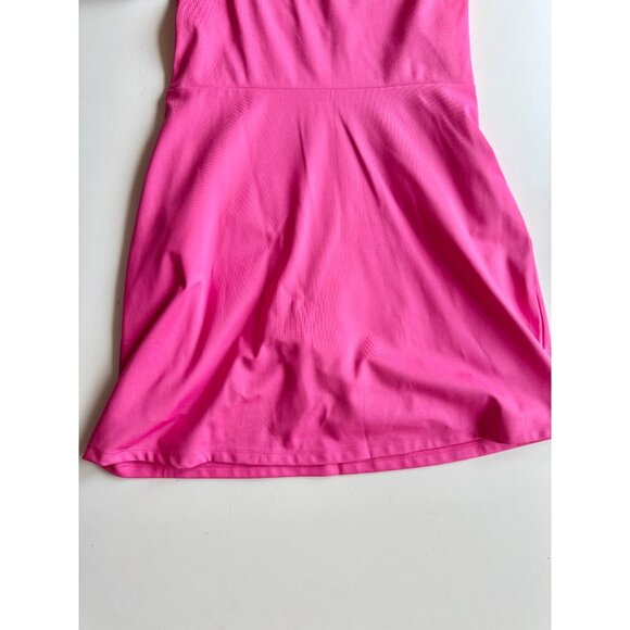 GIRLFRIEND COLLECTIVE Bianca Pink One Shoulder Mini Tennis Dress, Size XS - Picture 10 of 16